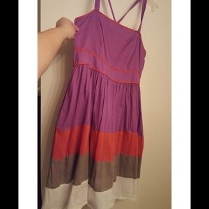 Plus Size Purple Color Block Dress